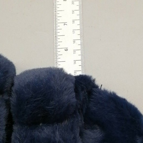 Loft Womens Flat Heel Slide Slipper Cushioned Faux Fur Navy Blue Sz S 5-6 - Picture 7 of 9
